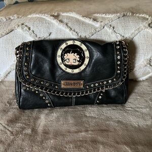 Black Studded Betty Boop Handbag